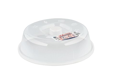 Cloche blanche pour micro-ondes avec poignée ergonomique et soupape vapeur réglable