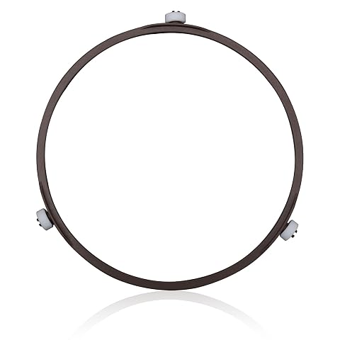 Anneau de support marron-gris pour micro-ondes, équipé de trois roulettes rotatives