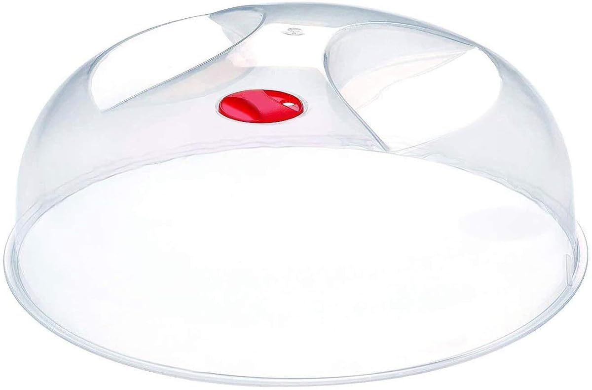 Cloche transparente de 24 cm pour couvrir un plat et limiter les éclaboussures au micro-ondes