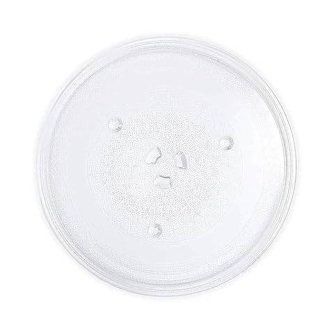 Plateau tournant transparent en verre de 288 mm avec ancrage central, posé sur un plan de travail