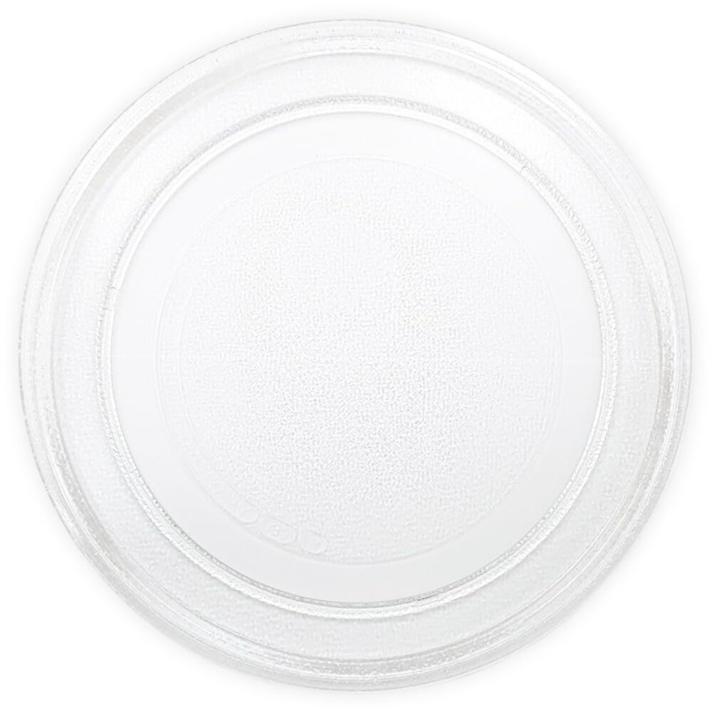 Plateau tournant rond en verre transparent de 245 mm posé sur un plan de travail de cuisine