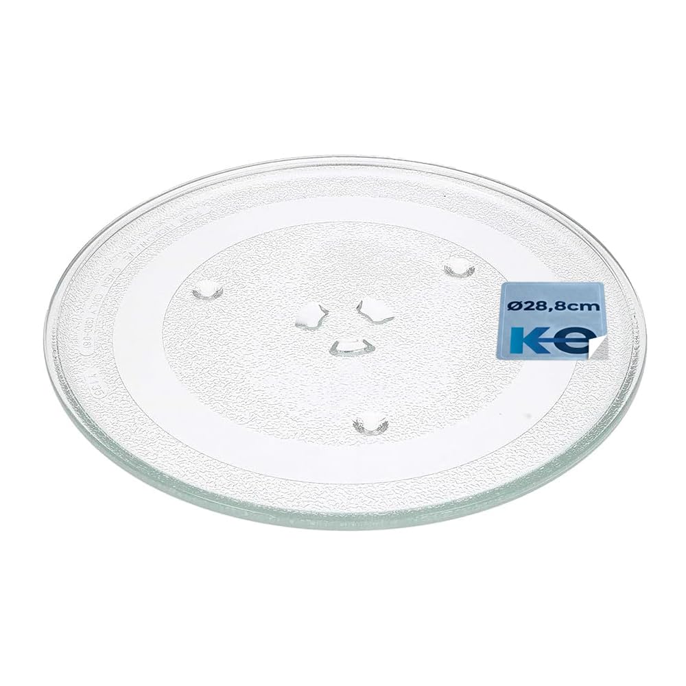Plateau tournant en verre Anakel de 28,8 cm avec trois languettes centrales pour micro-ondes