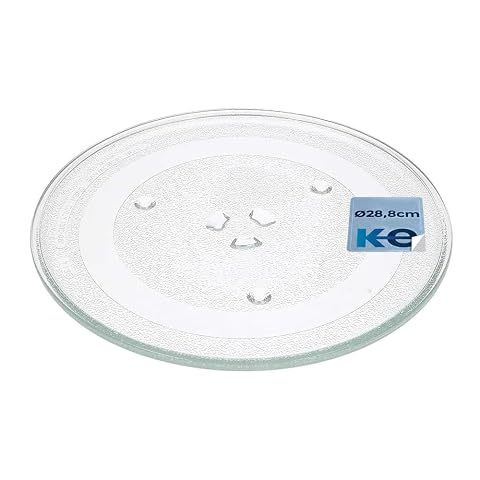 Plateau tournant en verre Anakel de 28,8 cm avec trois languettes centrales pour micro-ondes