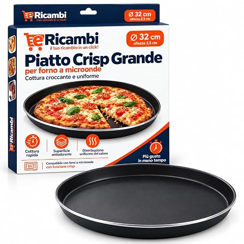 Assiette Crisp noire Ericambi de 32 cm posée sur un plan de travail de cuisine