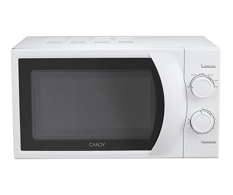 Micro-ondes solo blanc Candy à poser, avec commandes simples et plateau tournant pour les usages quotidiens