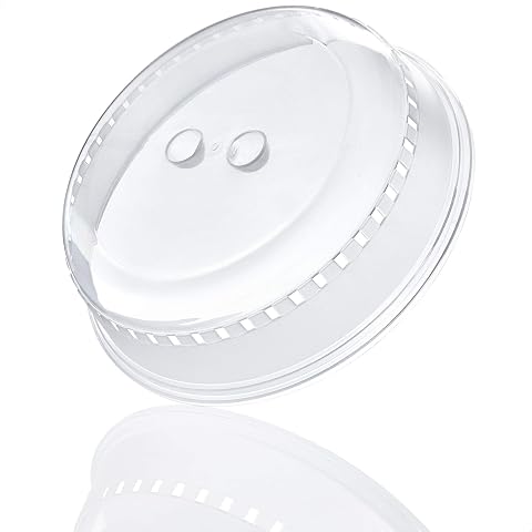 Cloche transparente de 23 cm posée sur une assiette dans une cuisine claire