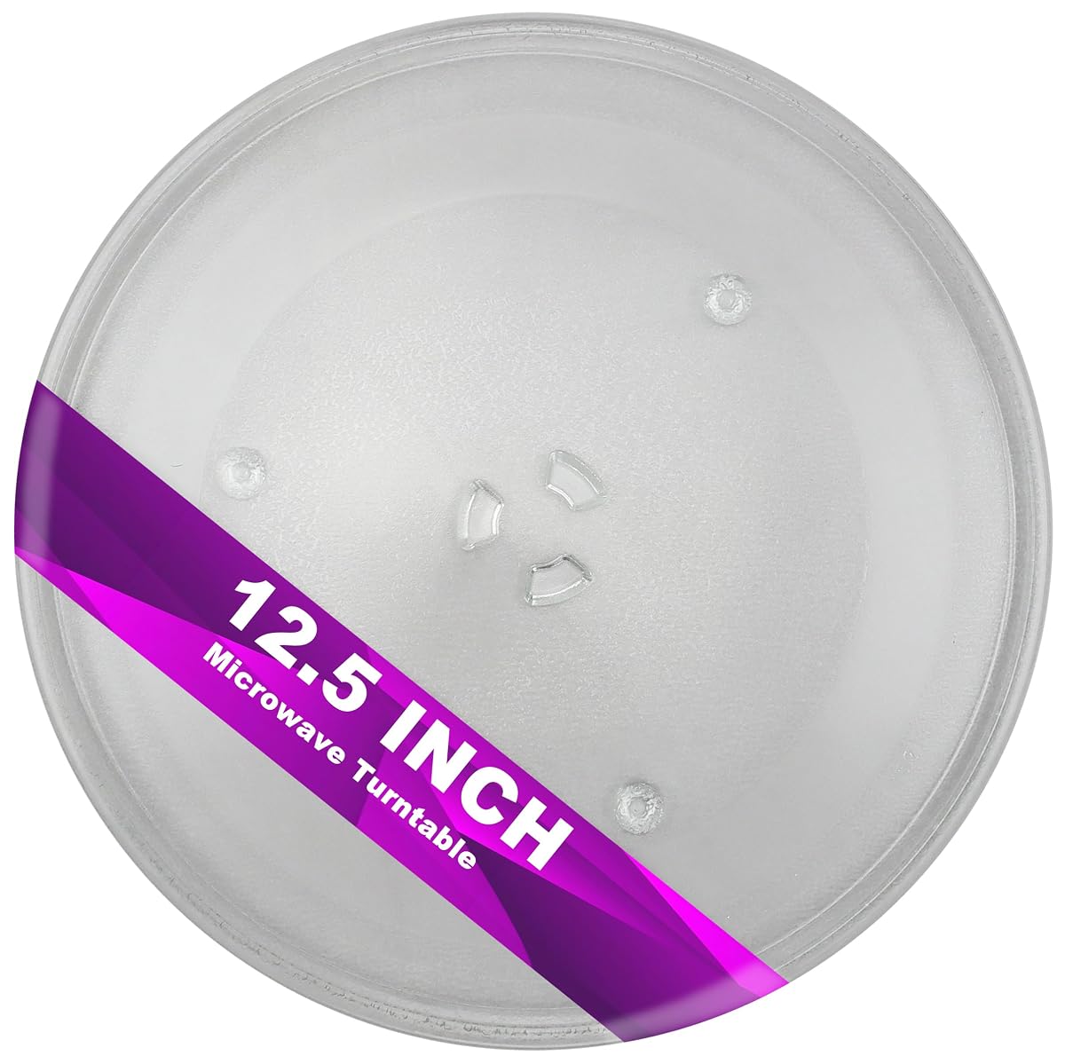 Plateau tournant transparent Meter Star de 31,5 cm en verre borosilicate, posé sur un plan de travail