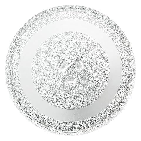 Plateau tournant transparent en verre de 25,5 cm avec raccord central à trois ergots